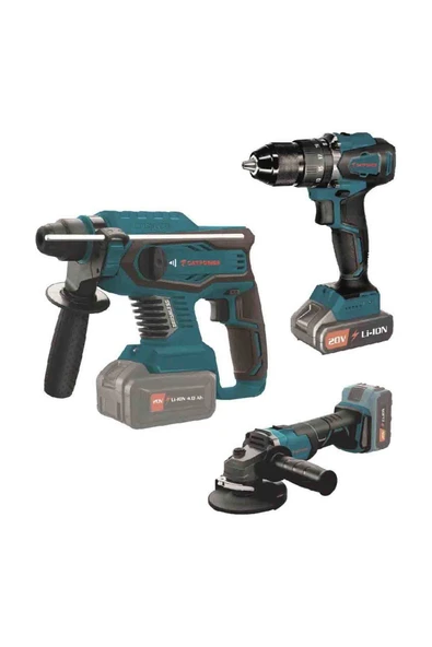 CATPOWER KÖMÜRSÜZ AKÜLÜ 3 LÜ SET (MATKAP, KIRICI, TAŞLAMA)