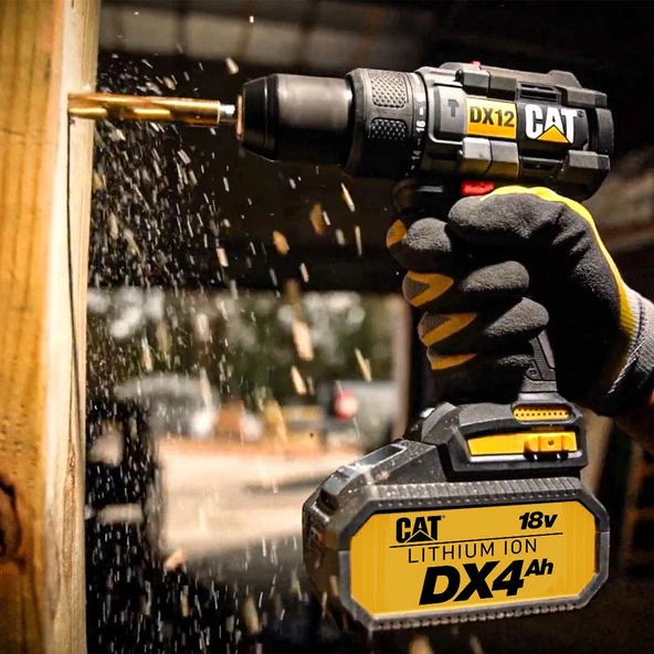 CAT DX12K.2 18Volt/4.0Ah Li-ion Çift Akülü Kömürsüz Profesyonel Şarjlı Darbeli Matkap + DX71.2 Kömürsüz Darbeli Tornavida Kombo Set - 6