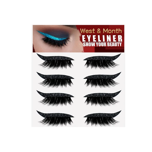 Kendinden Yapışkanlı Eyeliner Kirpik Etiketi - 4 Çift - Model 3