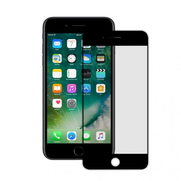 Iphone 8G Uyumlu Mat Nano Ekran Koruyucu (Siyah Çerçeve)