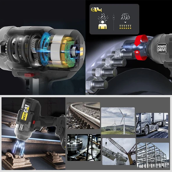 CAT DX73B 18Volt 1700/2100Nm Kömürsüz Profesyonel Şarjlı Somun Sıkma (Akü Dahil Değildir) - 7