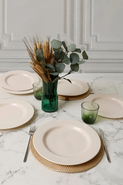 Keramika Krem Assos Servis Tabağı 28 Cm 6 Adet 030