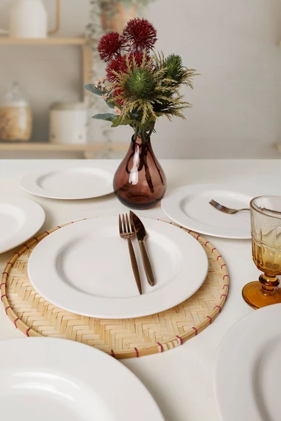 Keramika Beyaz Assos Servis Tabağı 28 Cm 6 Adet 006 - Resim 2