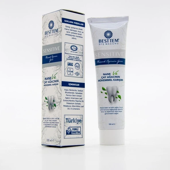 BESTTEM ÇAY AĞAÇLI MİSVAK ÖZLÜ DİŞ MACUNU 100ML - 4