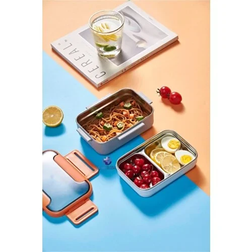 Vagonlife Çift Katmanlı Paslanmaz Çelik Öğle Yemeği Kutusu Yeşil BL20182 - 2