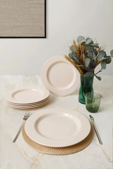 Keramika Krem Assos Servis Tabağı 28 Cm 6 Adet 030 - 3