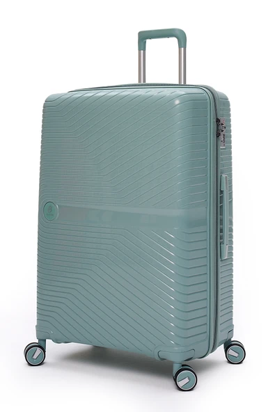 Elatae Exclusive Pro Polipropilen Kırılmaz 2'li Valiz Seti Büyük Boy - Kabin Boy Mavi 5239 - Resim 3