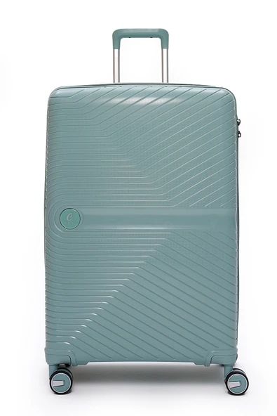 Elatae Exclusive Pro Polipropilen Kırılmaz 2'li Valiz Seti Büyük Boy - Kabin Boy Mavi 5239 - Resim 2