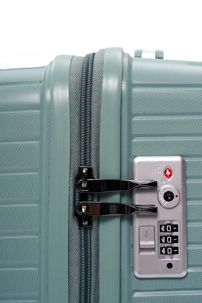 Elatae Exclusive Pro Polipropilen Kırılmaz 2'li Valiz Seti Büyük Boy - Kabin Boy Mavi 5239 - Resim 7