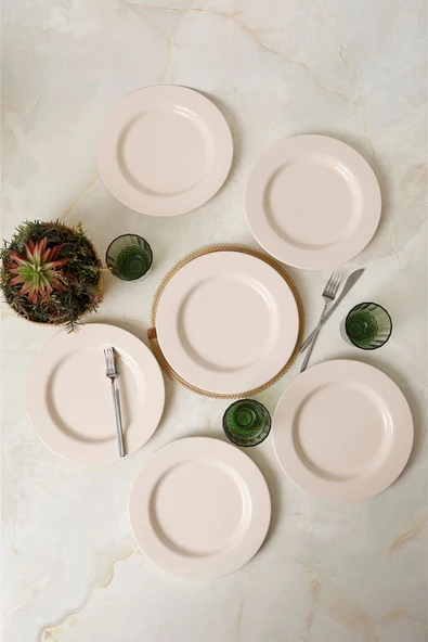 Keramika Krem Assos Servis Tabağı 28 Cm 6 Adet 030 - 4