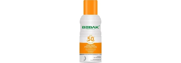 BEBAK SPF 50+ UVA/UVB IŞINLARINA KARŞI YÜKSEK KORUMA ETKİLİ GÜNEŞ KORUYUCU SPREY 150 ML