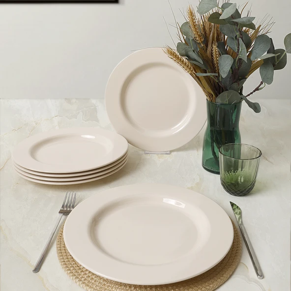 Keramika Krem Assos Servis Tabağı 28 Cm 6 Adet 030 - 2
