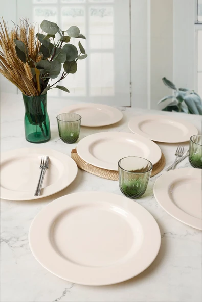 Keramika Krem Assos Servis Tabağı 28 Cm 6 Adet 030 - 2