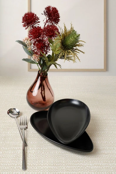 Keramika Mat Siyah Serenity Kayık Tabak 24 Cm 2 Adet 956 - 3