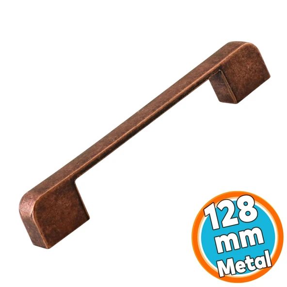 Mobilya Çekmece Mutfak Dolabı Dolap Kulpları Kulbu Kulpu Antik Bakır Metal Kulp 128 mm -12.8 cm ürün görseli