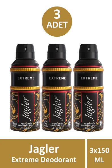 Jagler Extreme Erkek Deodorant 150 ml 3 Adet