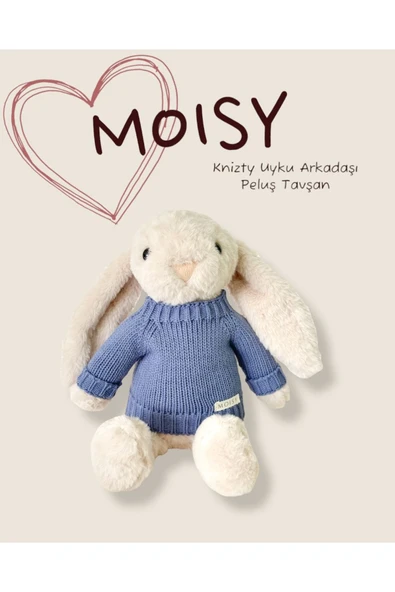 MOISY Knitzy Uyku Arkadaşı Peluş Tavşan 34 cm