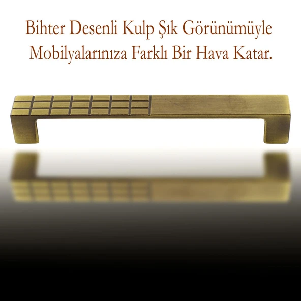 Mobilya Mutfak Çekmece Dolap Dolabı Kulpu Kulbu Kulpları Metal 160 mm Eskitme Antik Sarı - Resim 3