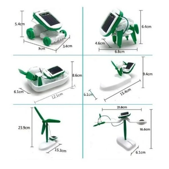 Güneş Enerjili Robot Oluşturma Seti Solar Kit (6 İn 1) - 3