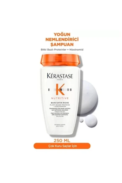 Nutritive Kuru Saçlar İçin İkili Set Bain Satin Riche Şampuan 250ml Masquintense Saç Maskesi 200ml - Resim 4