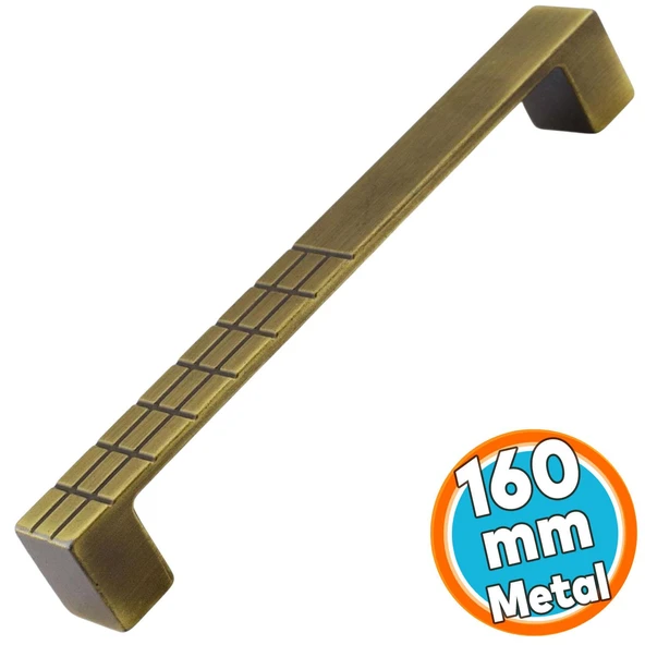 Mobilya Mutfak Çekmece Dolap Dolabı Kulpu Kulbu Kulpları Metal 160 mm Eskitme Antik Sarı ürün görseli