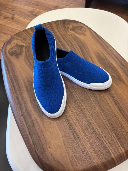 4224 MAVİ TRİKO ERKEK SNEAKERS - ERKEK SPOR AYAKKABI