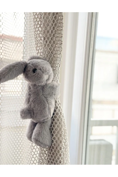 MOISY Kucaklayan Sarılan Ultra Soft Peluş Tavşan - Gri - 6