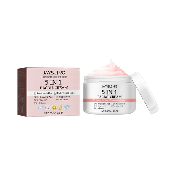Hyaluronik Asit, Niasinamid ve C Vitamini İçeren Kırışıklık Karşıtı Yüz Kremi - 50g
