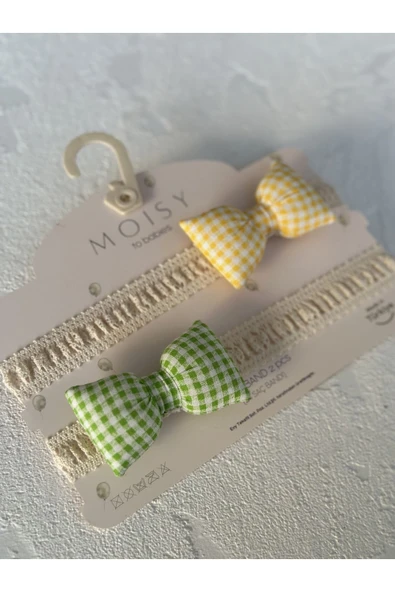 MOISY Pötikare 2'li Bebek Saç Bandı (Sarı - Yeşil)
