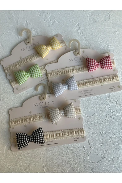 MOISY Pötikare 2'li Bebek Saç Bandı (Sarı - Yeşil) - 4