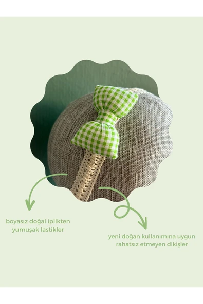 MOISY Pötikare 2'li Bebek Saç Bandı (Sarı - Yeşil) - 5