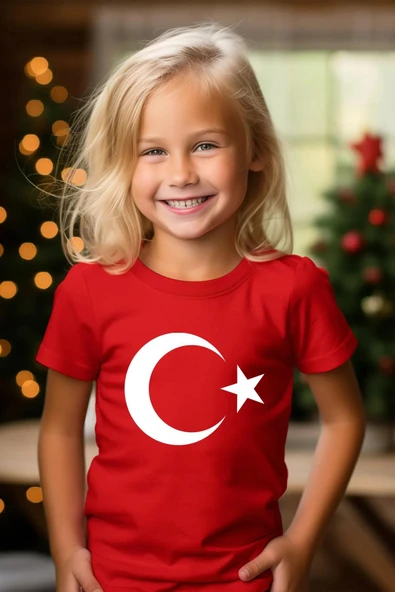 Dode Flora Çocuk Ay Yıldız Hilal Baskılı Tişört - 7