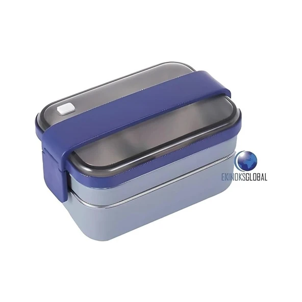 Vagonlife Lunch Box Çelik Gri-Mor Beslenme Kabı-Sefer Tası 1200 ml BL20183