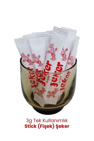 Balkan Tek Kullanımlık Stick (Fişek) Şeker 3g - 1000 Adet (Çay Şekeri) Kullan At Toz Şeker