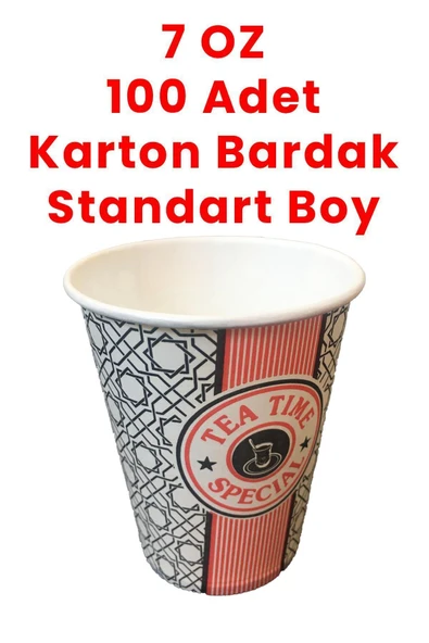 Balkan 7 Oz Karton Çay Kahve Bardağı Kağıt Bardak 100 Adet