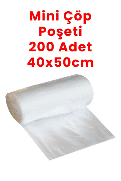 Balkan 200 Adet Rulo Mini Çöp Poşeti 40x50cm Çöp Torbası