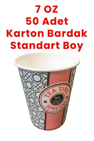 Balkan 7 Oz Karton Çay Kahve Bardağı Kağıt Bardak 50 Adet