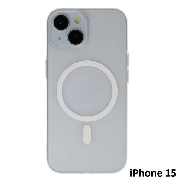 İphone 15 Tuna Buzlu Sert İnce Magsafe Telefon Kılıfı - Resim 5