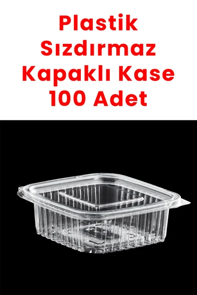 Balkan 100 Adet 150 gr Cc Tek Kullanımlık Sızdırmaz Plastik Şeffaf Kapaklı Kap Kase
