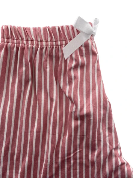 Kadın İnce Beyaz Çizgili Şort Milan - 001 - 2