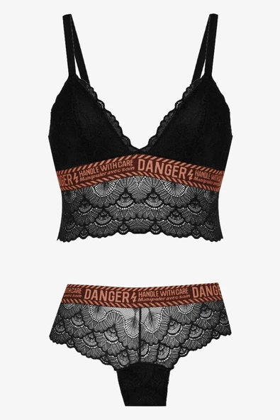 Koza Danger Yazılı Süngerli Bralet Takım - 80227 - 2
