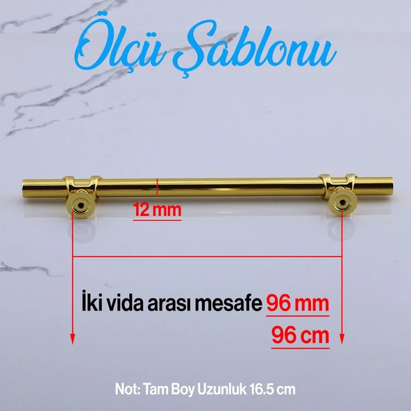 Mobilya Çekmece Mutfak Dolabı Dolap Kulpları Kulbu Kulpu Altın Gold Metal Kulp 96 mm-9.6 cm - 2