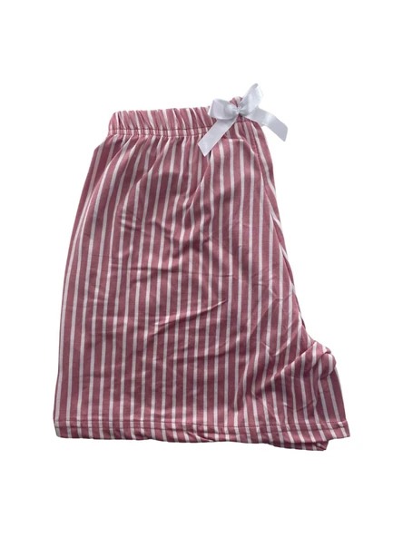 Kadın İnce Beyaz Çizgili Şort Milan - 001 - 3