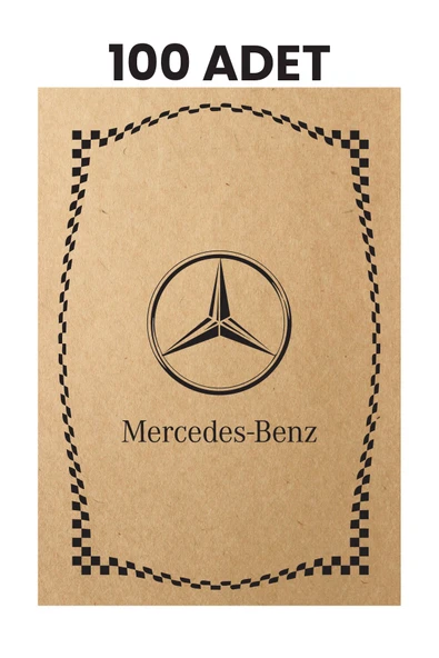 BALKAN AMBALAJ Kraft 120gr Mercedes Oto Paspas Kağıdı 100 Adet - 35x50cm - Kalın Kağıt Baskılı