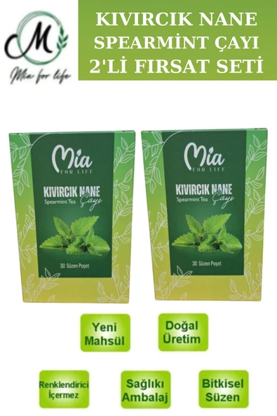 Kıvırcık Nane Çayı Spearmint Tea 30 Süzen 2'li Fırsat Paketi