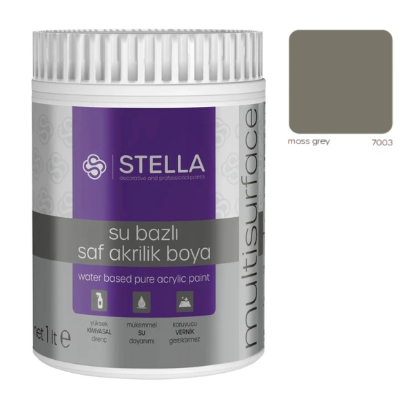 Stella Su Bazlı Saf Akrilik Boya Moss Grey Ral-7003