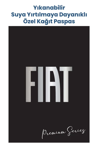 BALKAN AMBALAJ Suya Dayanıklı Yıkanabilir Fiat Oto Paspas Kağıdı Siyah Gümüş Baskı 50 Adet - 35x50cm - Kalın