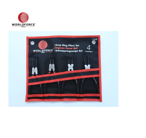 Worldforce 11438 4 Parça 180 mm Segman Pense Seti Iç ve Dış Segman Pense Seti S2 Çelik Profesyonel