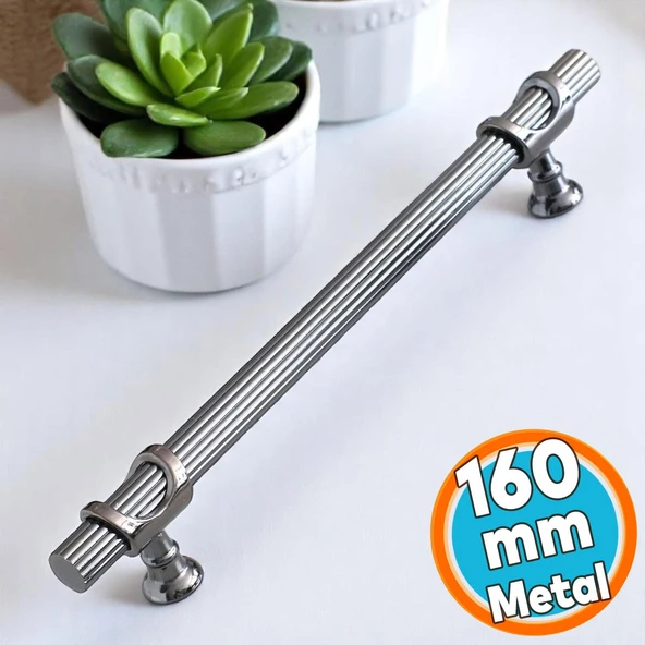 Mobilya Dolap Kapak Mutfak Çekmece Dolabı Kulpları Kulbu Kulpu Füme Metal Kulp 160 mm-16 cm ürün görseli