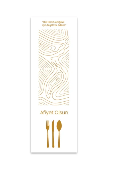 Balkan Kağıt Sülfit Çatal Kaşık Bıçak Kılıfı 500 Adet - 8cm X 24cm (PARMAK İZİ DESENLİ) Tek Kullanımlık - 3